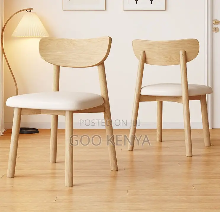 Home Chair; Home Dining Wooden Chair With Leather Cushion