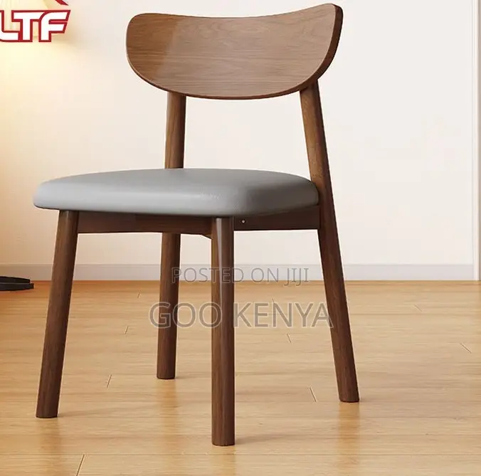 Home Chair; Home Dining Wooden Chair With Leather Cushion