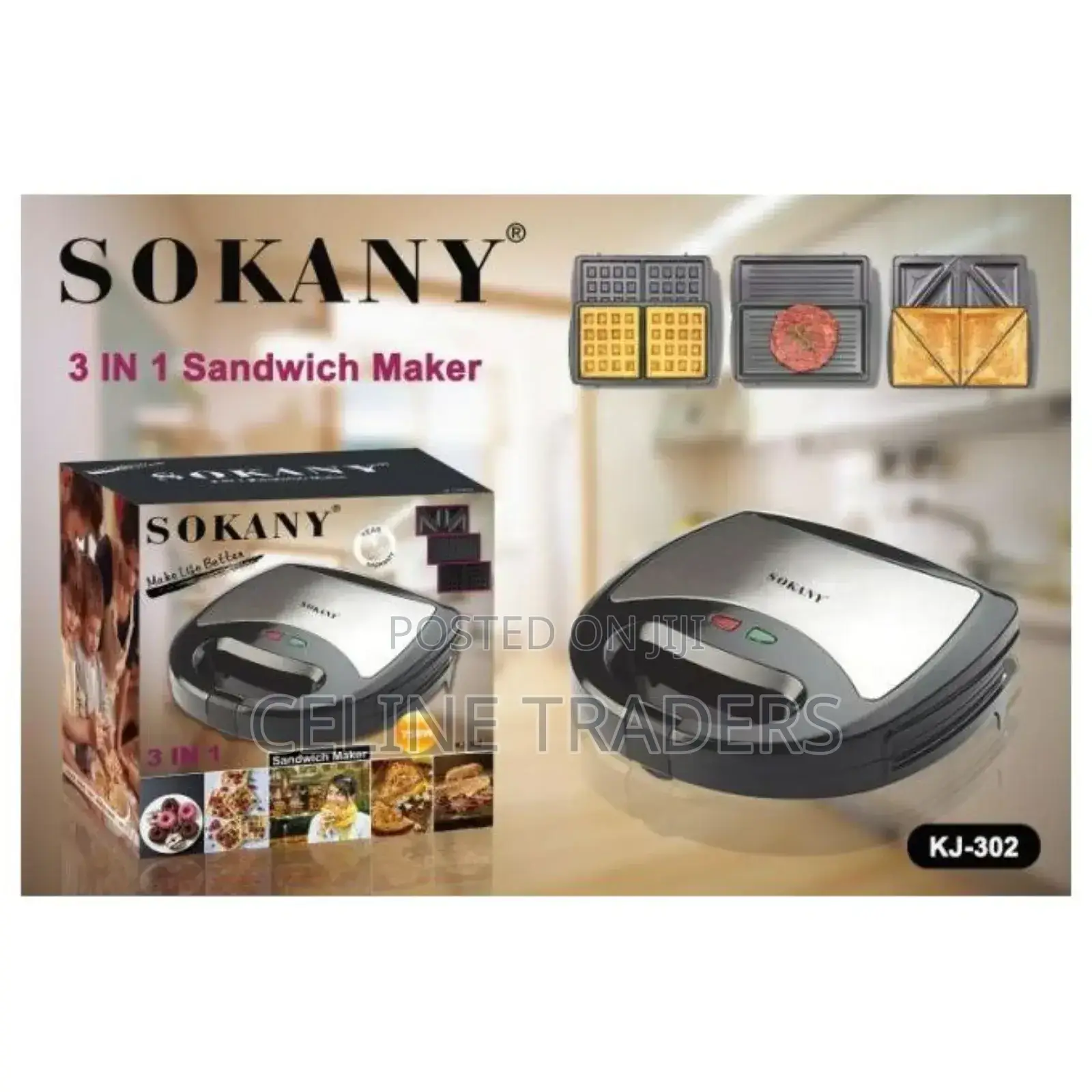 Sokany *3in1 Sandwich Maker Sk-302 Make*