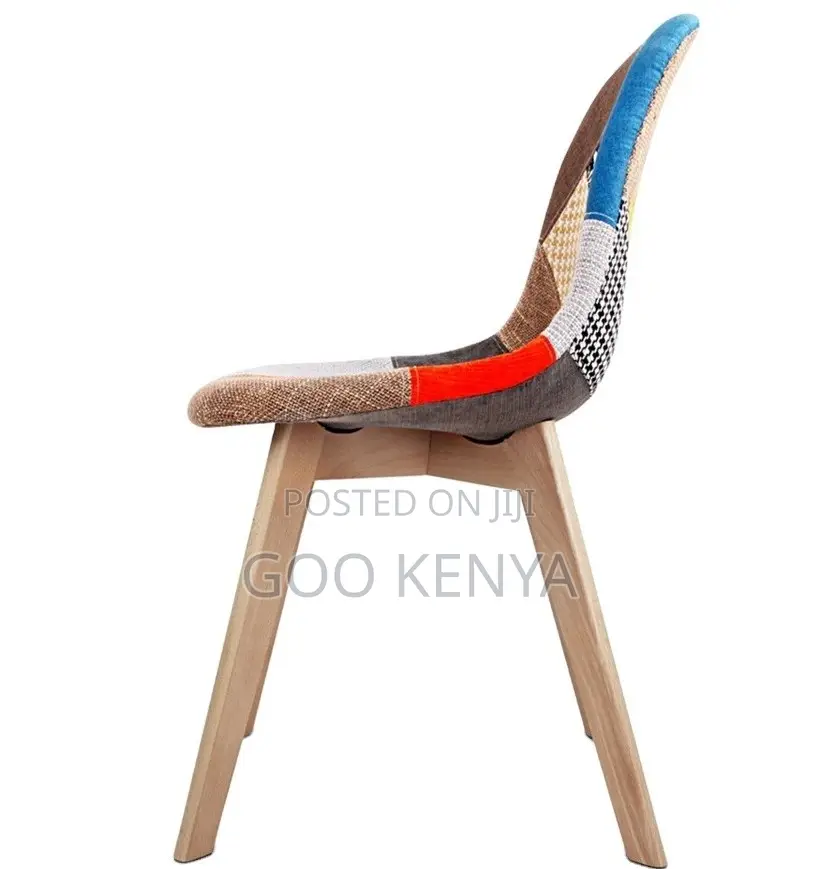 Home Chair; Ergonomic Plastic Fabric Seat Chair With Sturdy Beech Legs