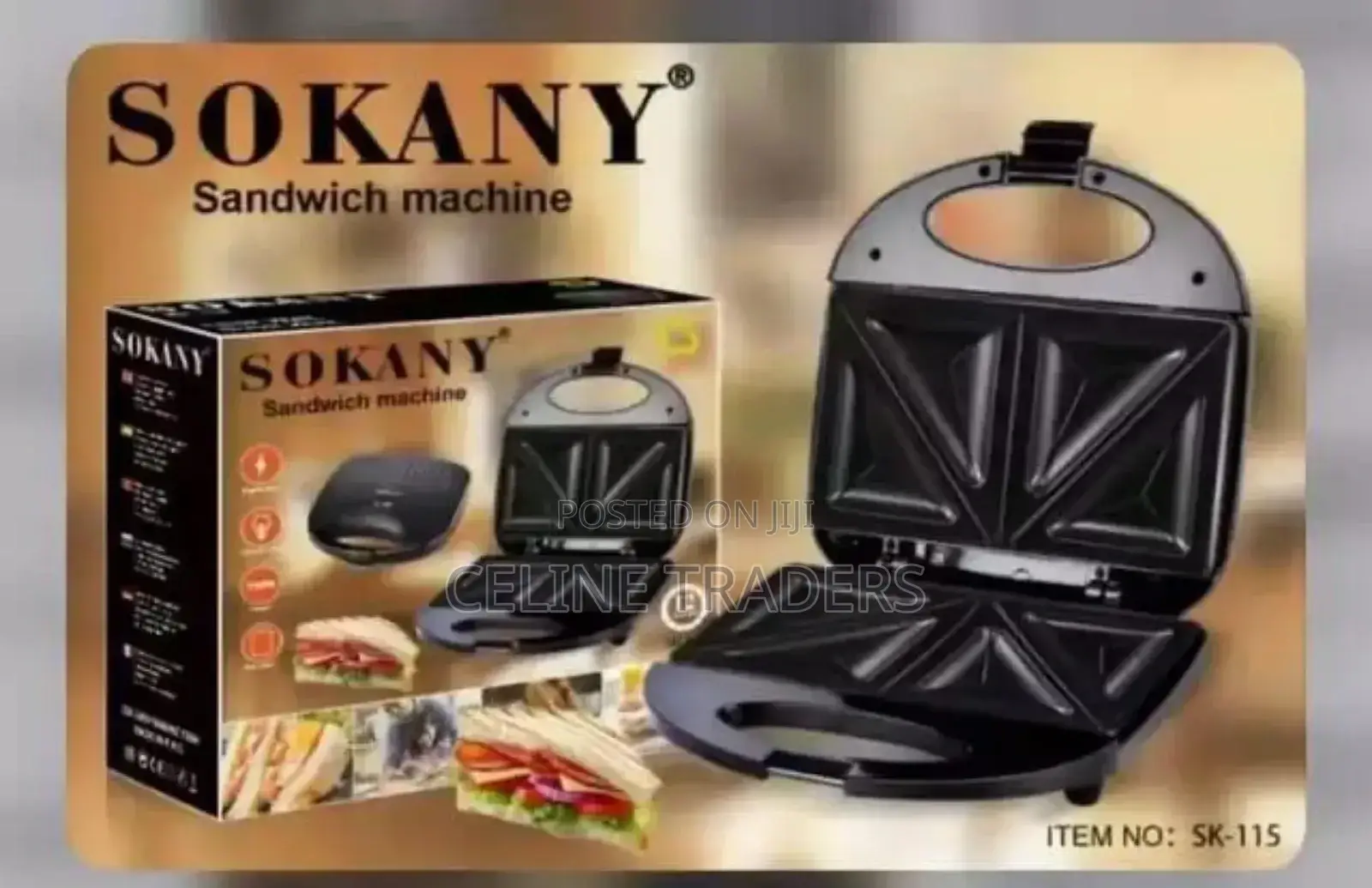 *Sokany 4 Slice Sandwich Maker*
