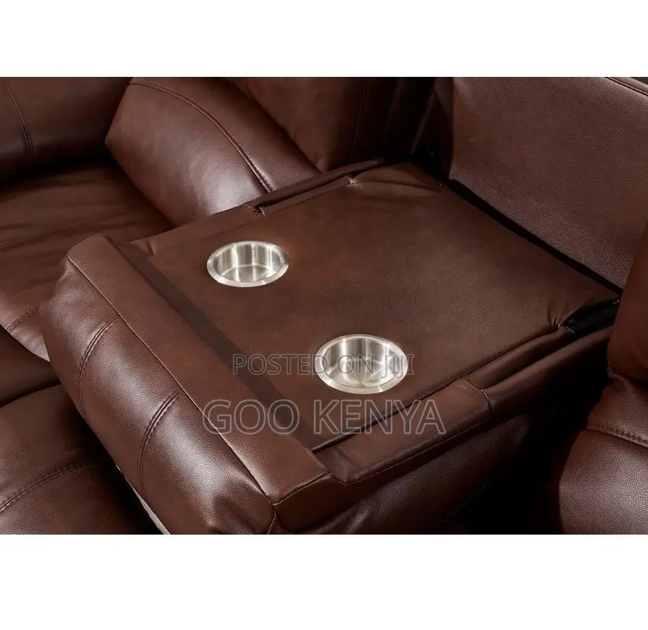 Home Sofa; 5-Seater Home Living Room Leather Recliner Set in White
