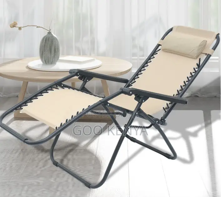 Home Chair; Removable Pillow Leisure Garden Beach Recliner Chair
