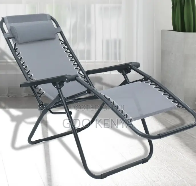 Home Chair; Removable Pillow Leisure Garden Beach Recliner Chair