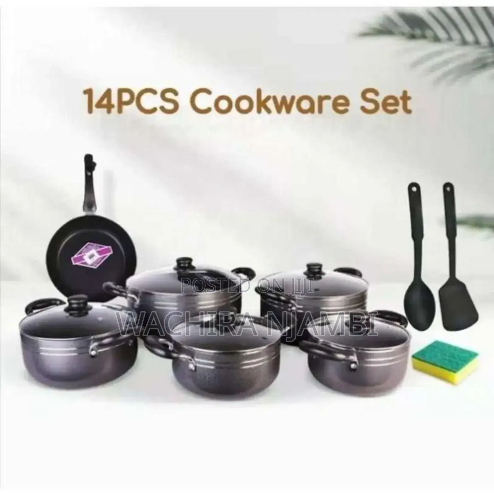 *14pc Tc Black Coated Sufuria Set