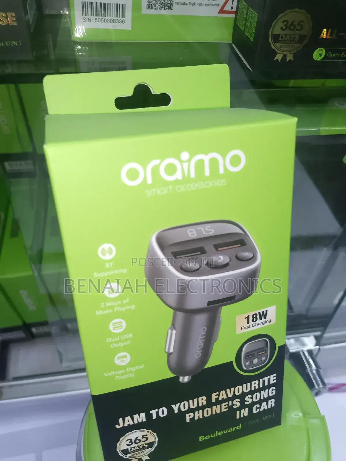 Oraimo Boulevard Car Modulator 18watts Fast Charger