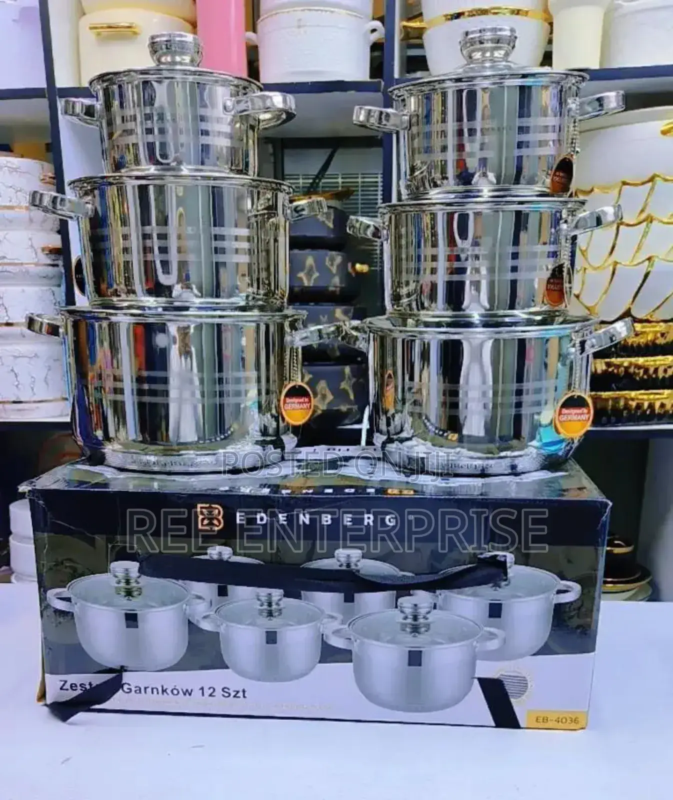 New in 12 Pc Edenberg Cooker Ware 
Stainless