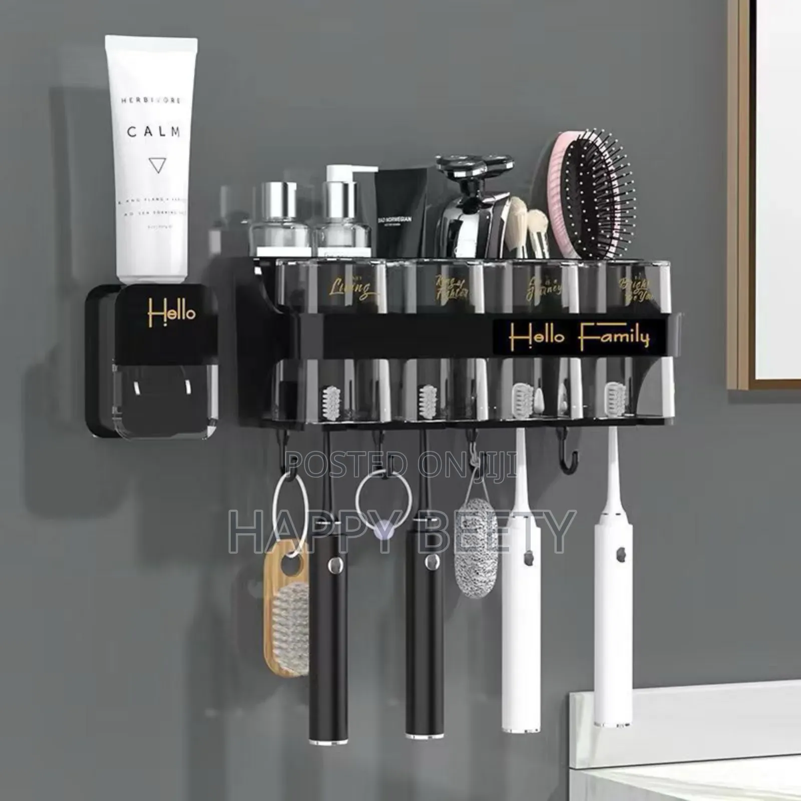 *Toothbrush Holder /Toothpaste Dispenser With 4 Cups*