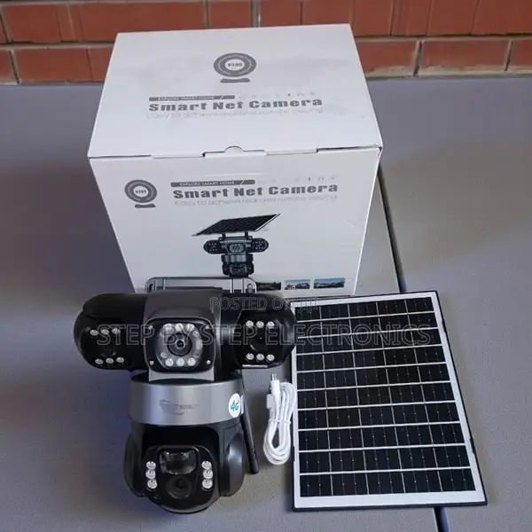 V380 Pro 12mp 4g Solar Powered PTZ Triple Lens Camera 24/7 Color View