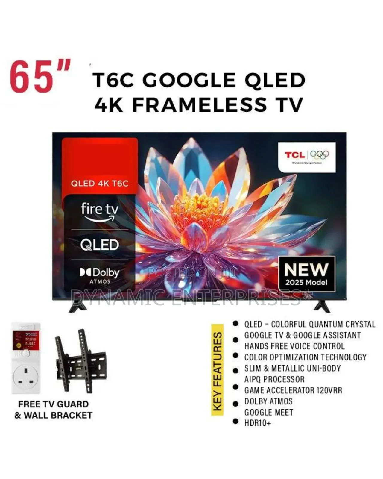 TCL 65" T6c Qled Frameless Google Tv