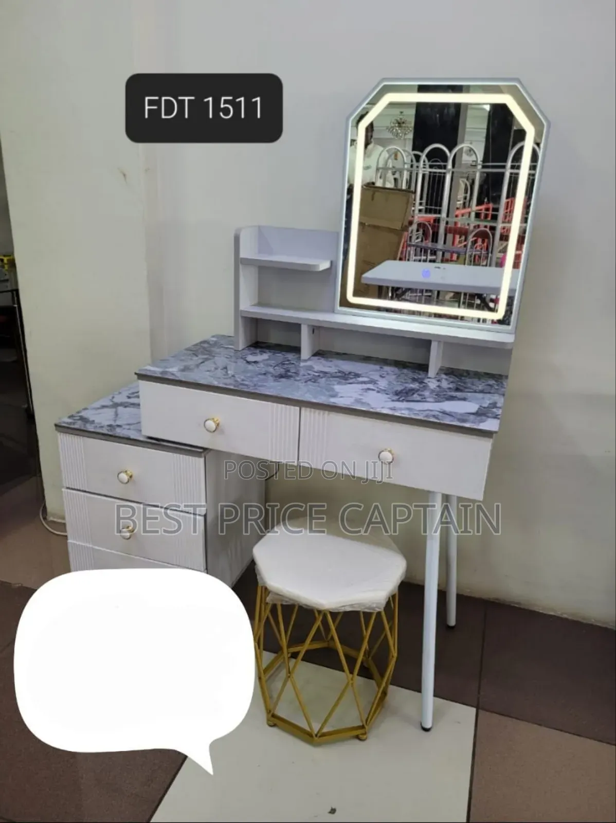 Modern Executive Big Dressing Table With Sliding Mirror