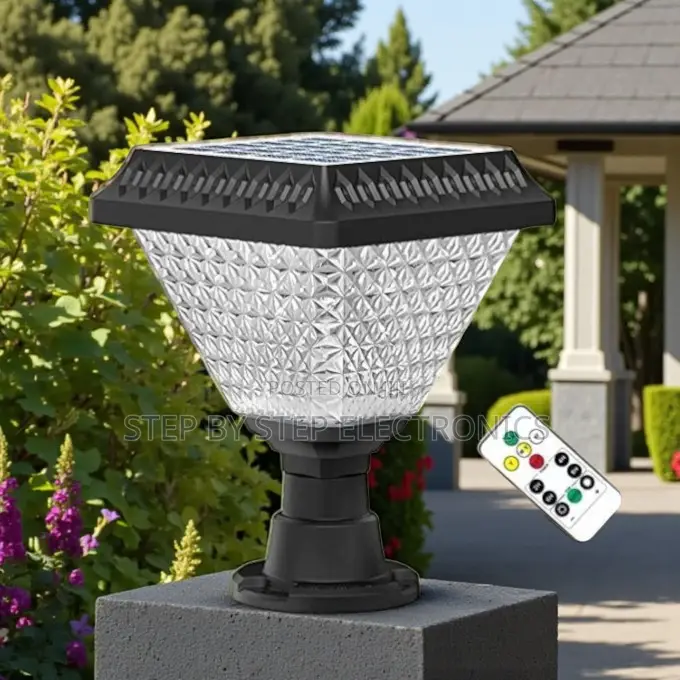 Dusk to Dawn Solar Garden Pillar Light Auto on Off RGB Led Lamp