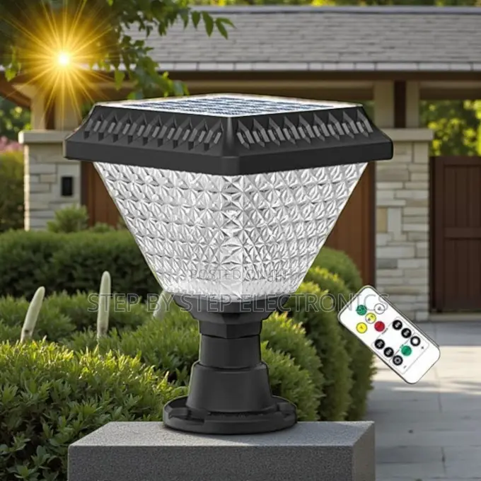 Solar Garden Pillar Light RGB Led Auto on Off Dusk to Dawn Gate Lamp
