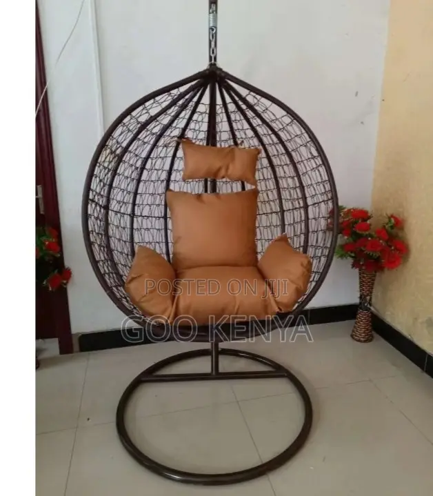 Home Chair; Rattan Steel Egg Chair for Garden and Balcony Furniture