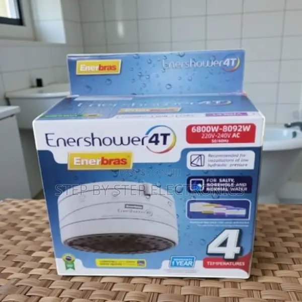 Enershower 4t Plug Type Instant Shower Head for Borehole Salty Water