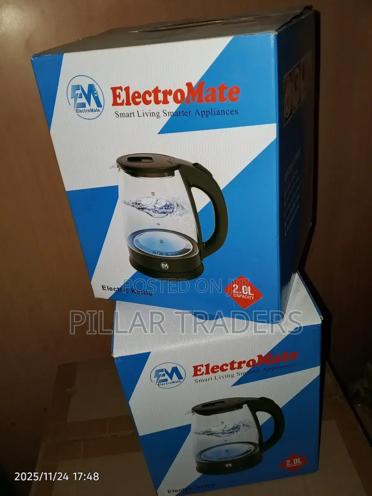 Electromate Electric Kettle 2liters With Glass Cover