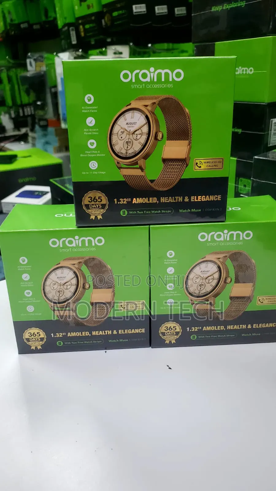 Oraimo Watch Muse 1.32” Amoled Ip68 Smart Watch With Amoled Screen 