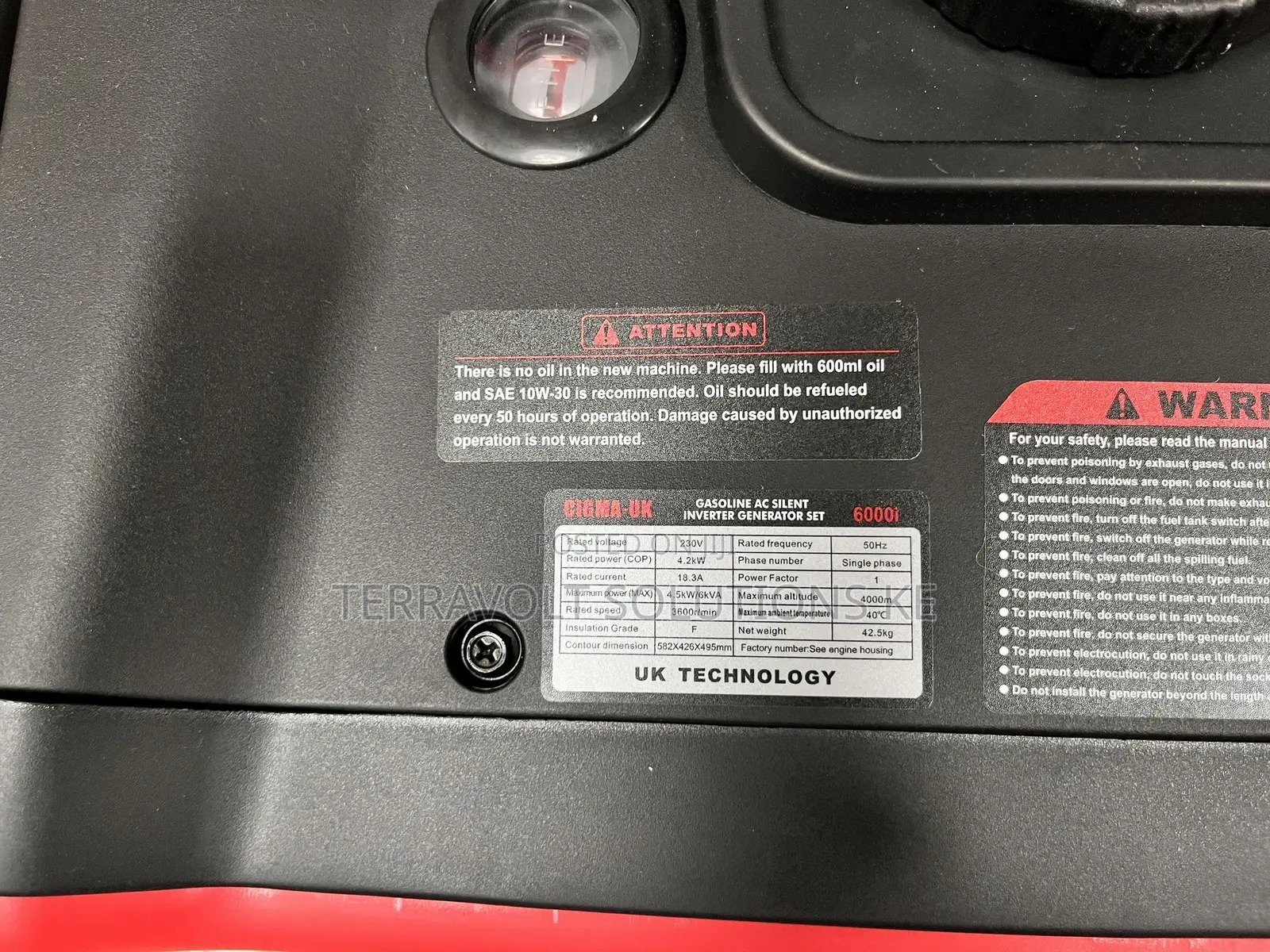 6kva Cigma Uk Km6000i Silent Petrol Inverter Generator