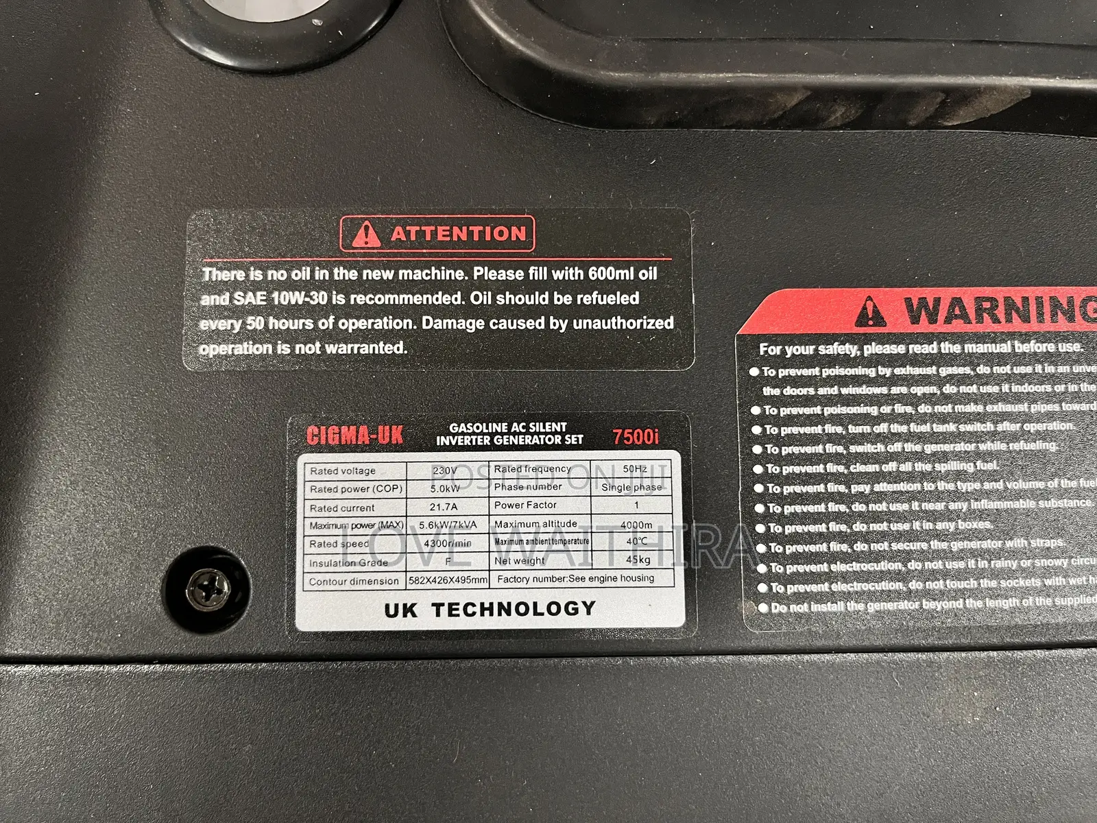 7kva Cigma-Uk 7500i – Silent Inverter Generator