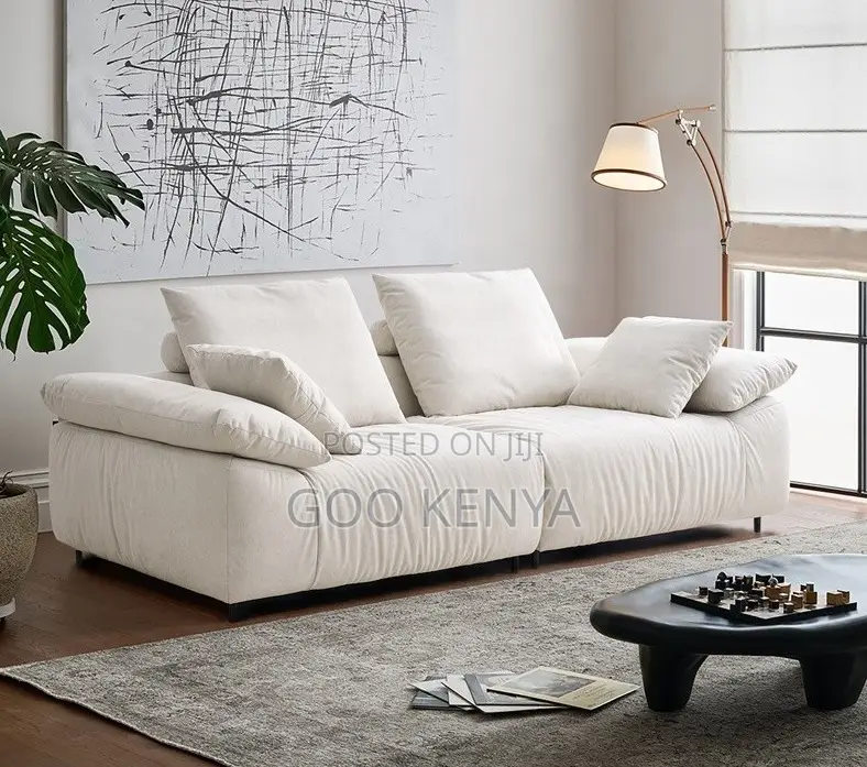 Home Sofa; 2-Seater Wooden-Leg Fabric Love-Seat Home Sofa