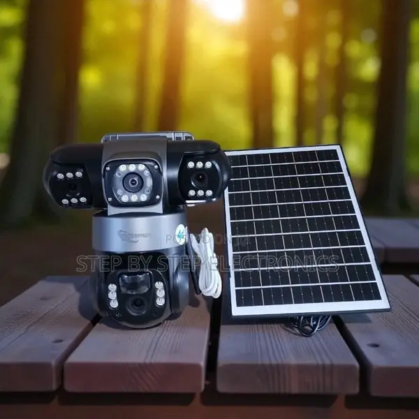 V380 Pro 4g Solar Triple Lens 12mp PTZ Camera With 8x Digital Zoom
