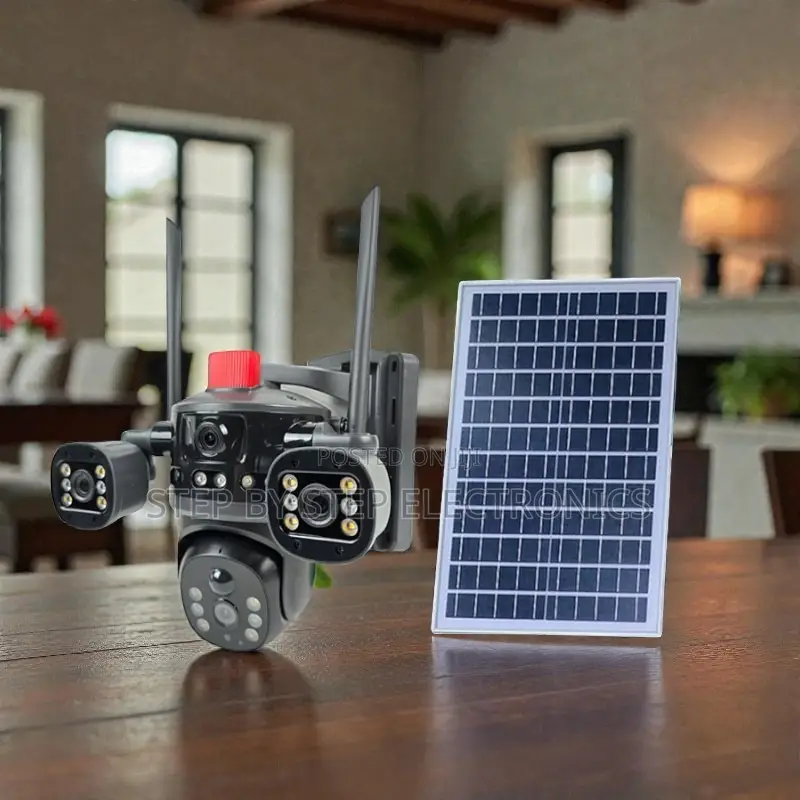 4g Solar Camera Multiple Lens Light Alarm Siren Waterproof Nightvision