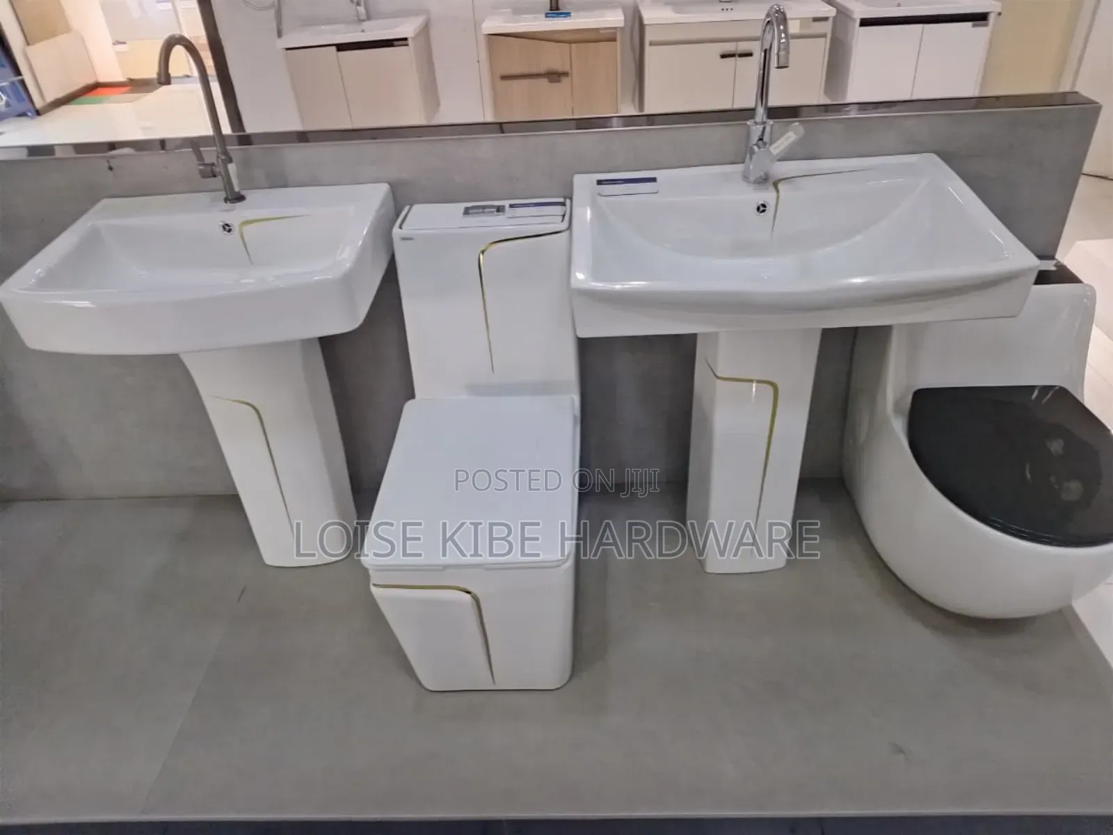 Gold and White Toilet Set Available