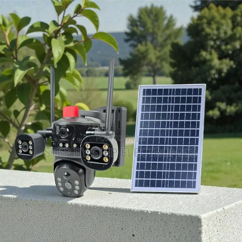 4g Solar Camera Light Alarm Siren Multiple Lens Energy Saving Eco