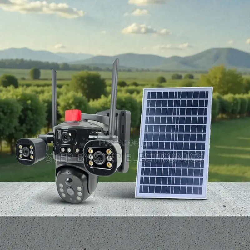 Smart 4g Solar Camera Light Alarm Siren Multiple Lens Night Vision