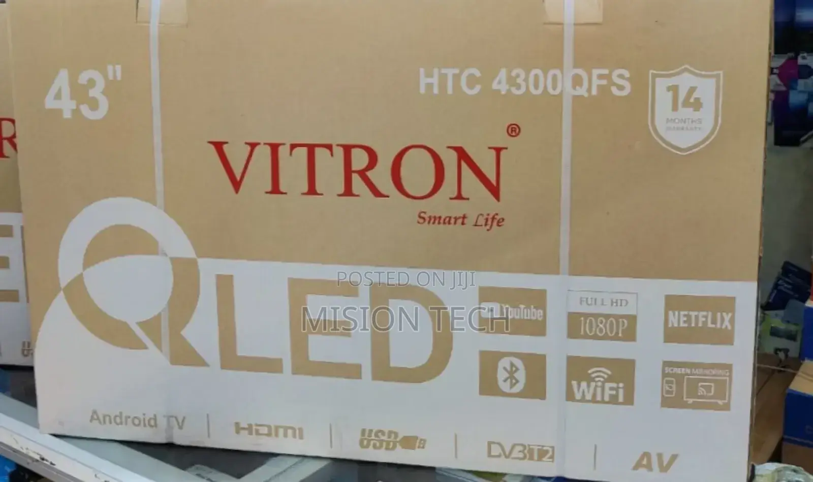 Vitron 43" HTC 4300qfs Qled Smart Android Tv *