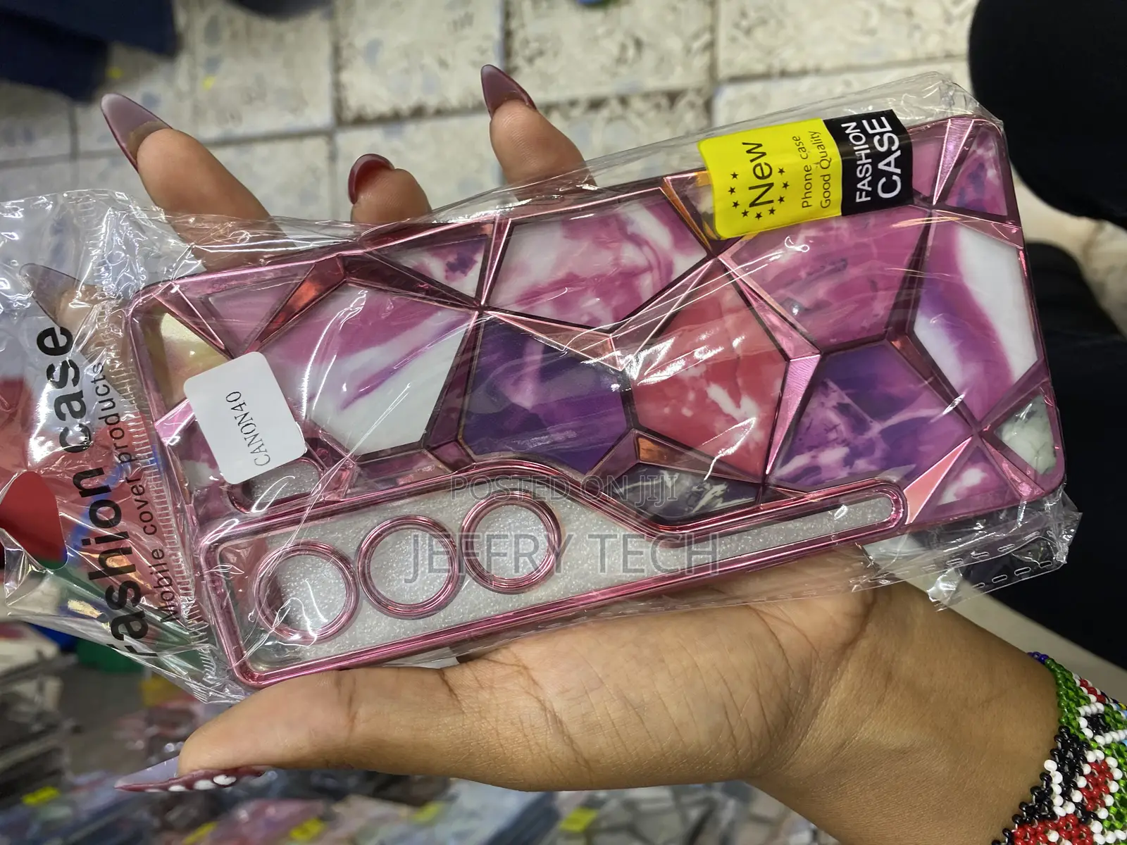 Puskii D Design Shiny Bling Diamond Cut Back Cover for Tecno Camon 40