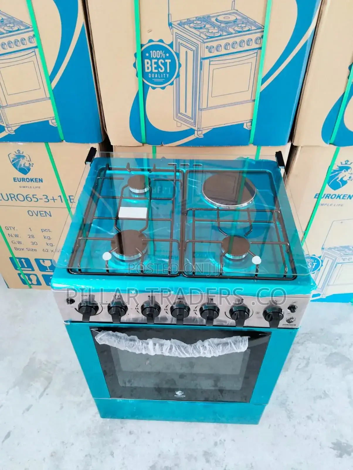 Euroken 3 Gas+1 Hotplate Size 60 by 65cm Cooker