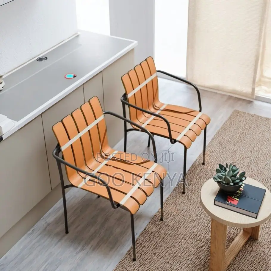 Home Chair; Metal-Style Plastic Chair for Kitchen Living Room