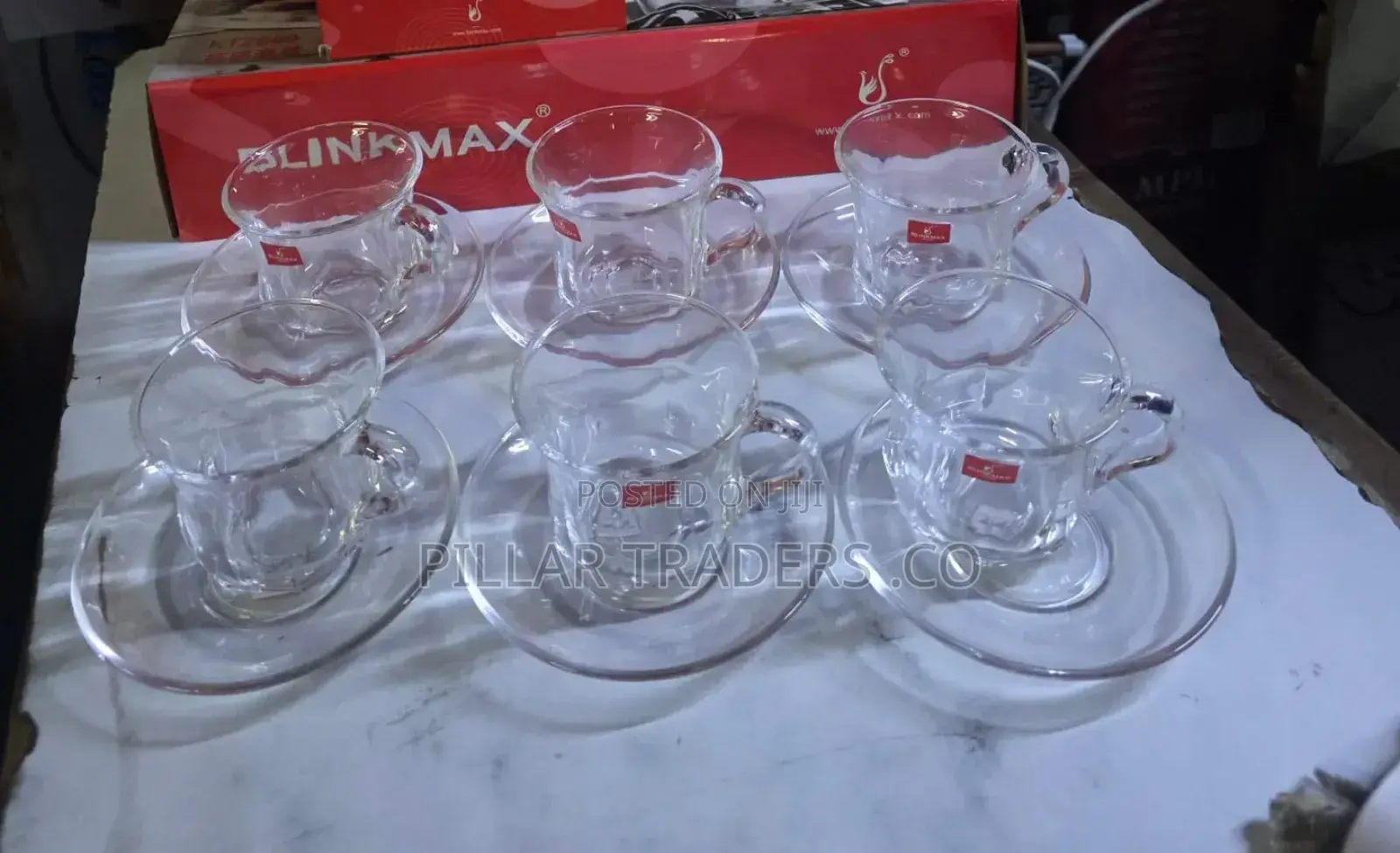 Cup and Saucer Glass 12pieces Set