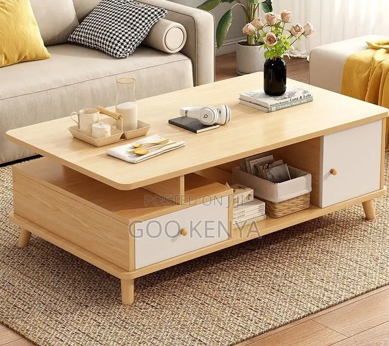Home Table; Nordic Coffee Table for Home Interiors, Wood-Leg Design