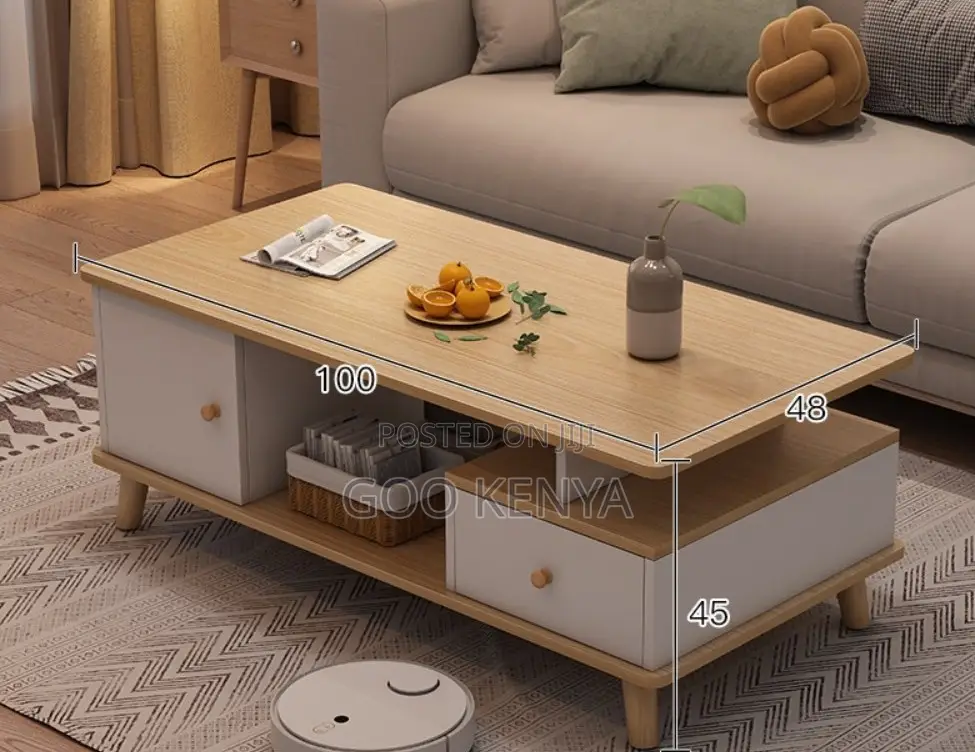 Home Table; Nordic Coffee Table for Home Interiors, Wood-Leg Design