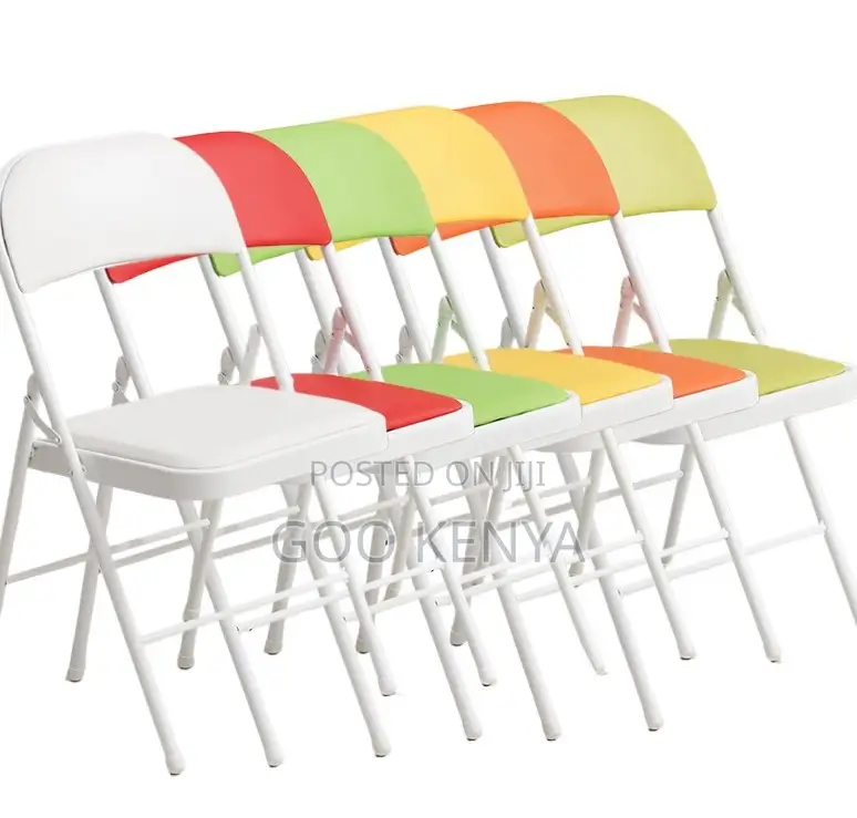 Home Chair; Modern Leather Folding Dining Chair - Durable Metal Frame