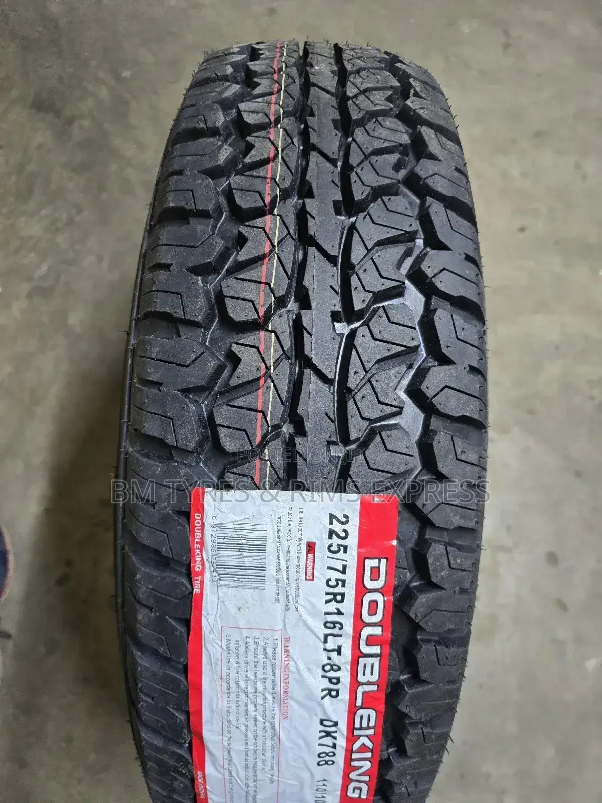 225 /75 R16 Doubleking Tyres (All Terrein) Commercial.
