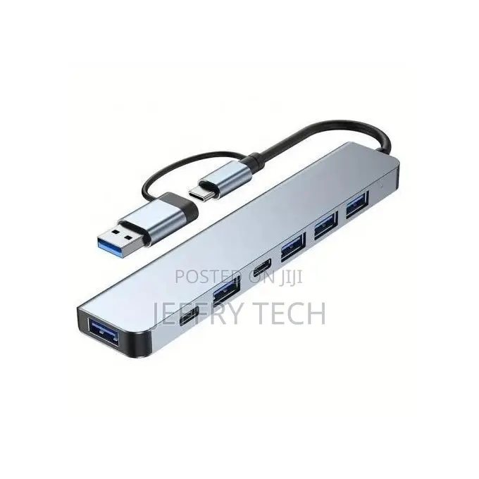 7-in-1 Usb 3.0 Data Transfer Adapter, Multiport Extension With Type-C