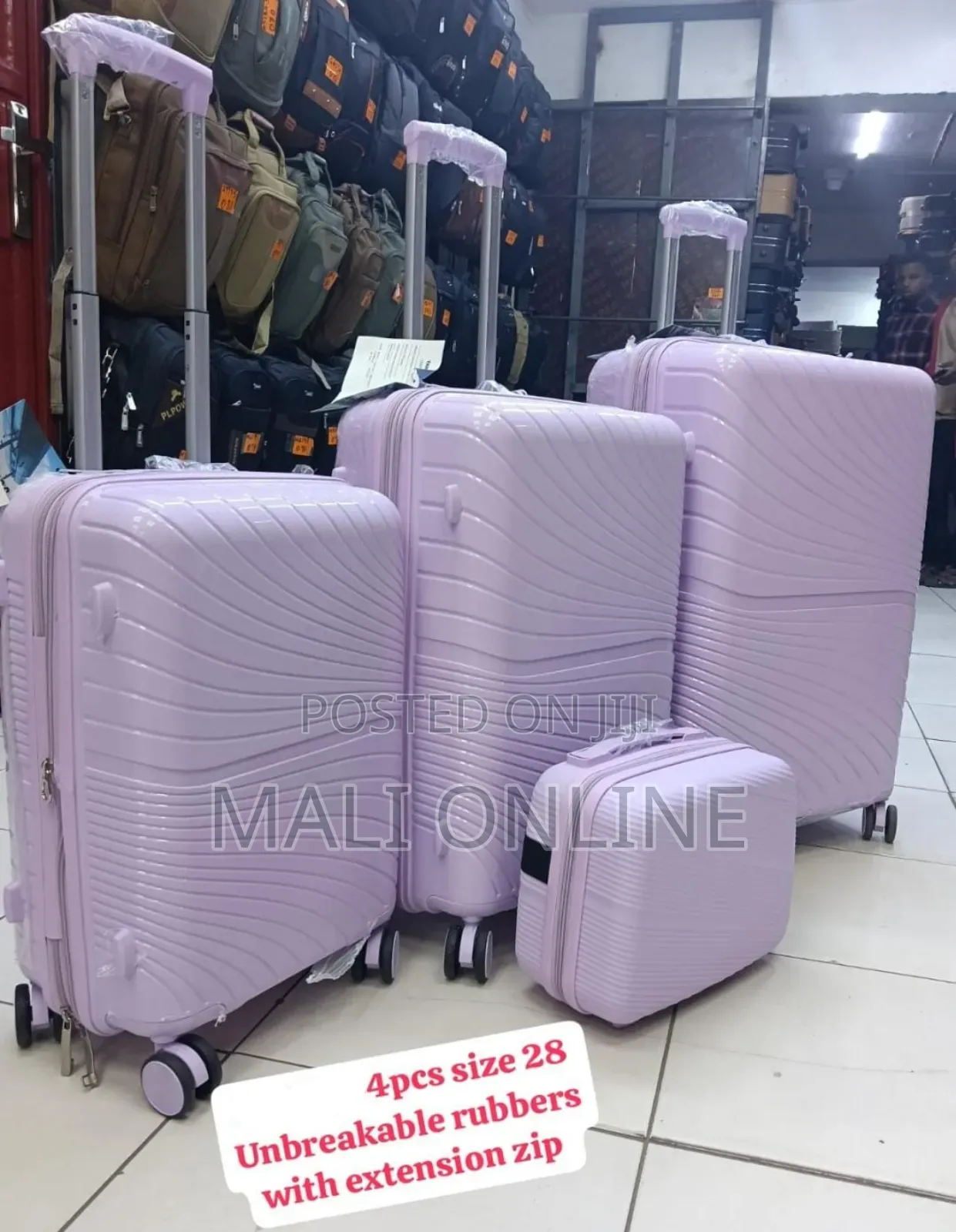 4-Piece Unbreakable Hardshell Luggage Set Vanity Case