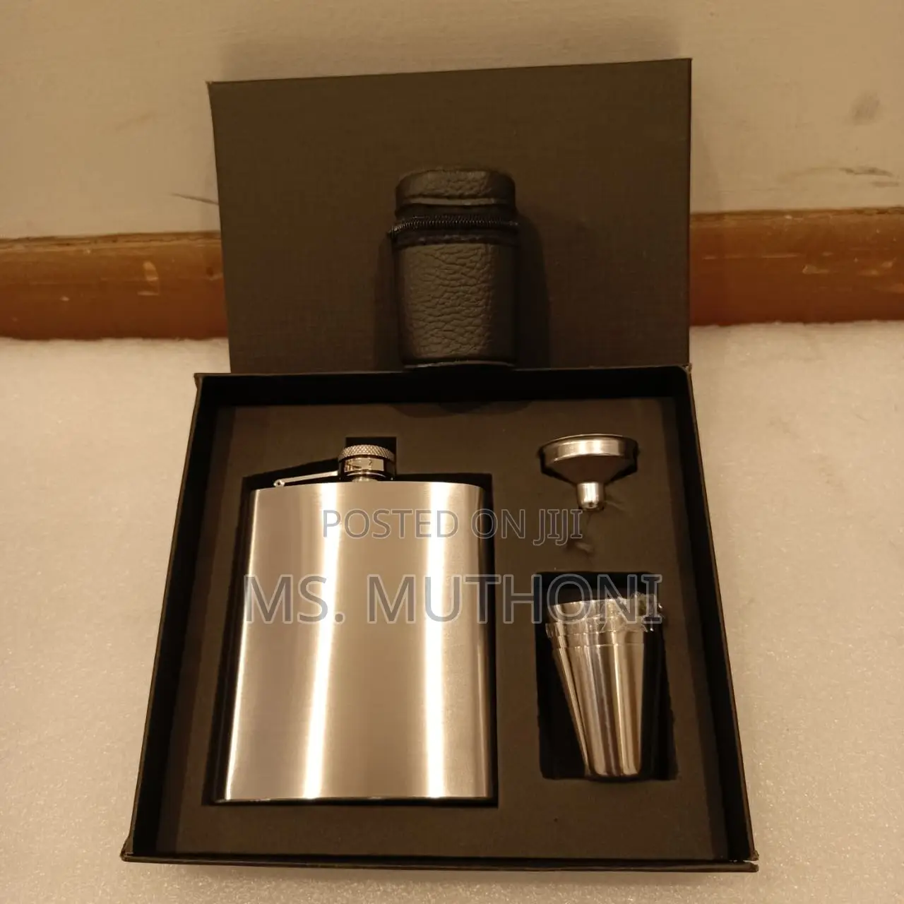 Hip Flask Gift Set (Flask ,Funnel 4stainless Steel Shot Glasses. )