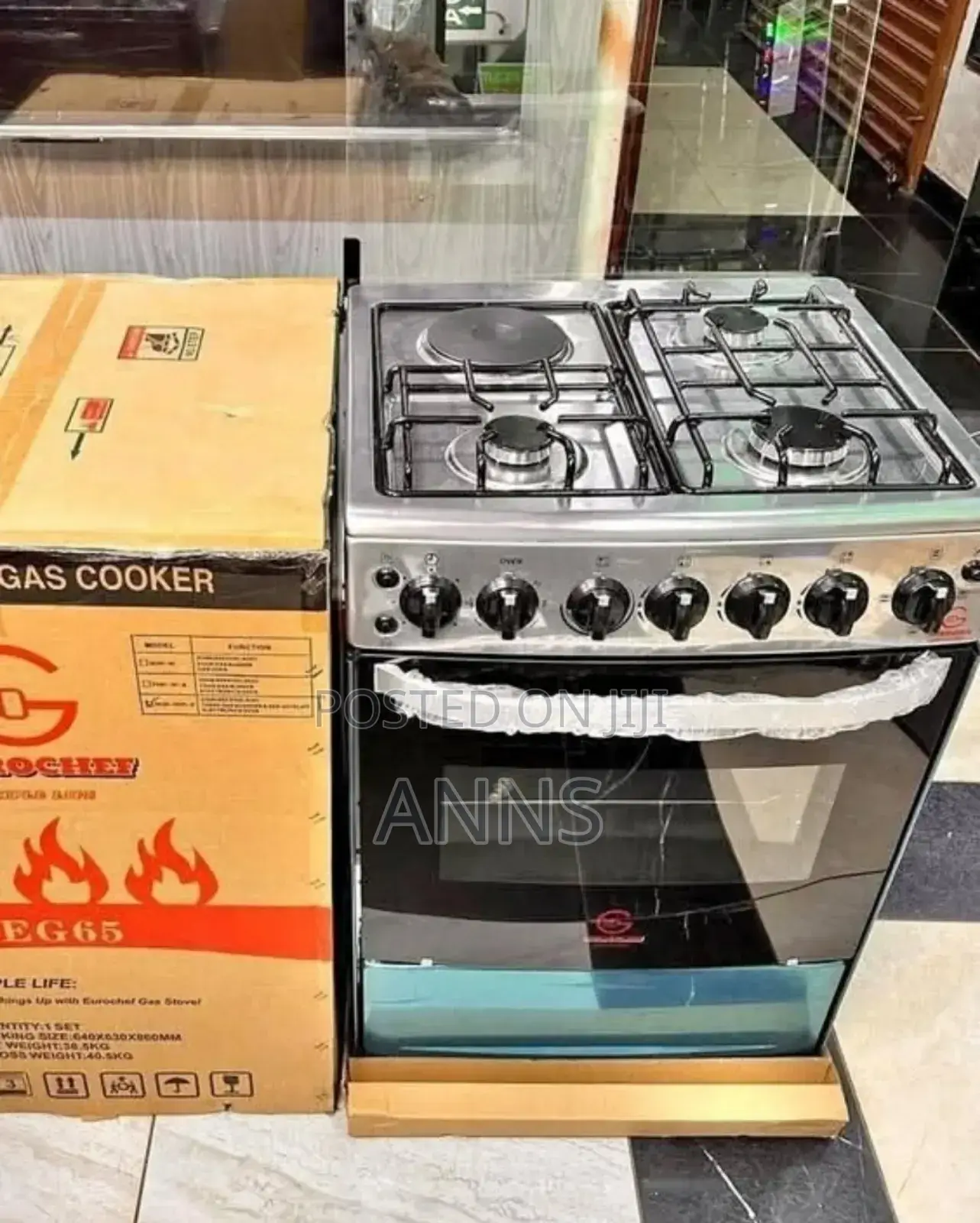 Eurochef 60 by 65 3+1 Electric Standing Gas Cooker E65