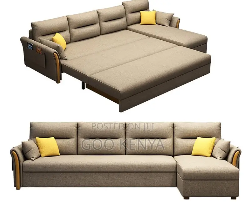 Home Sofa Bed; Spacefold Grey Foldable Leather Sofa Bed