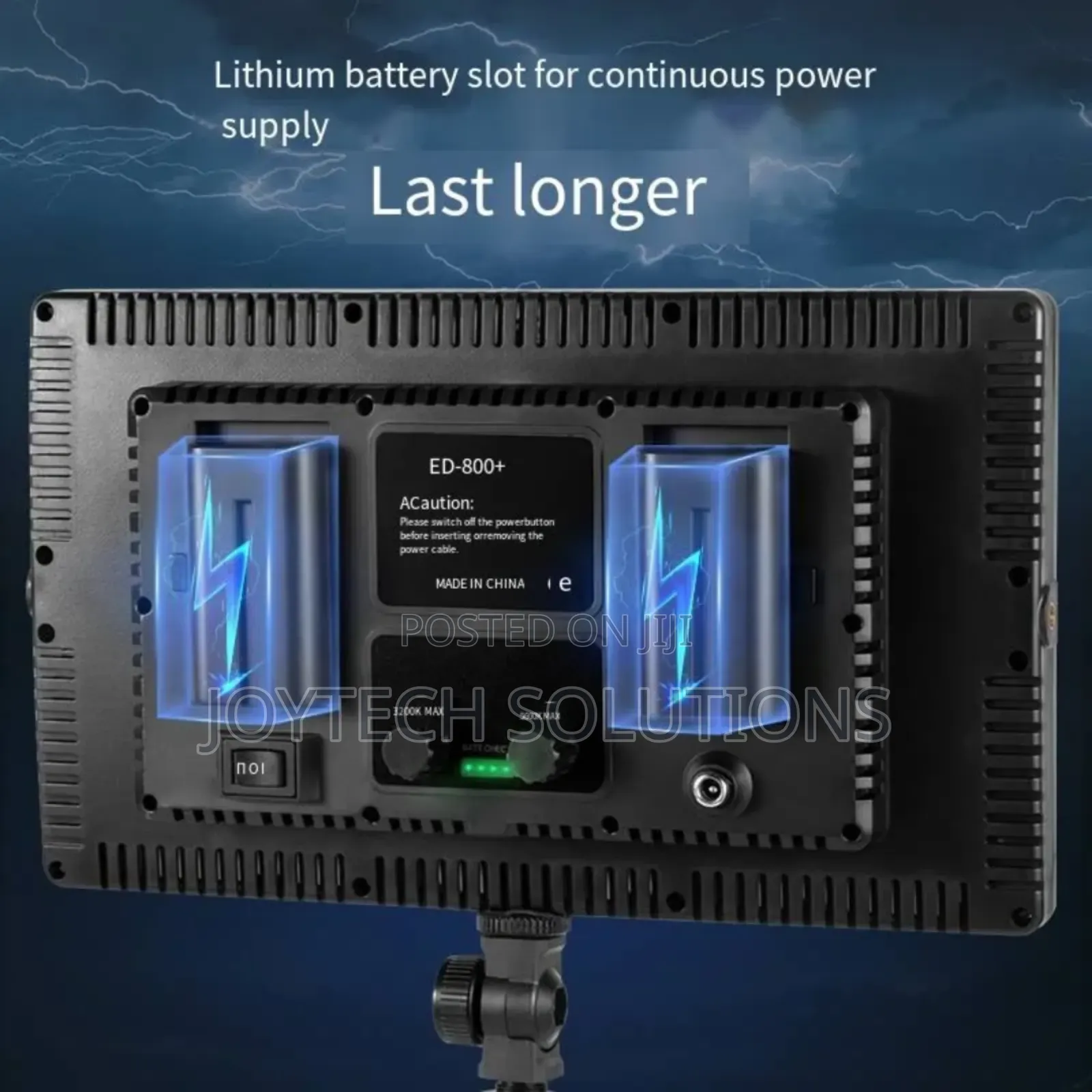 Videography Lighting With Two Batteries and Adapter