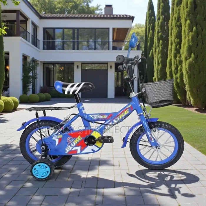 12 Inch Kids Cycle Colorful Design Cartoon Bike Basket Comfy Seat