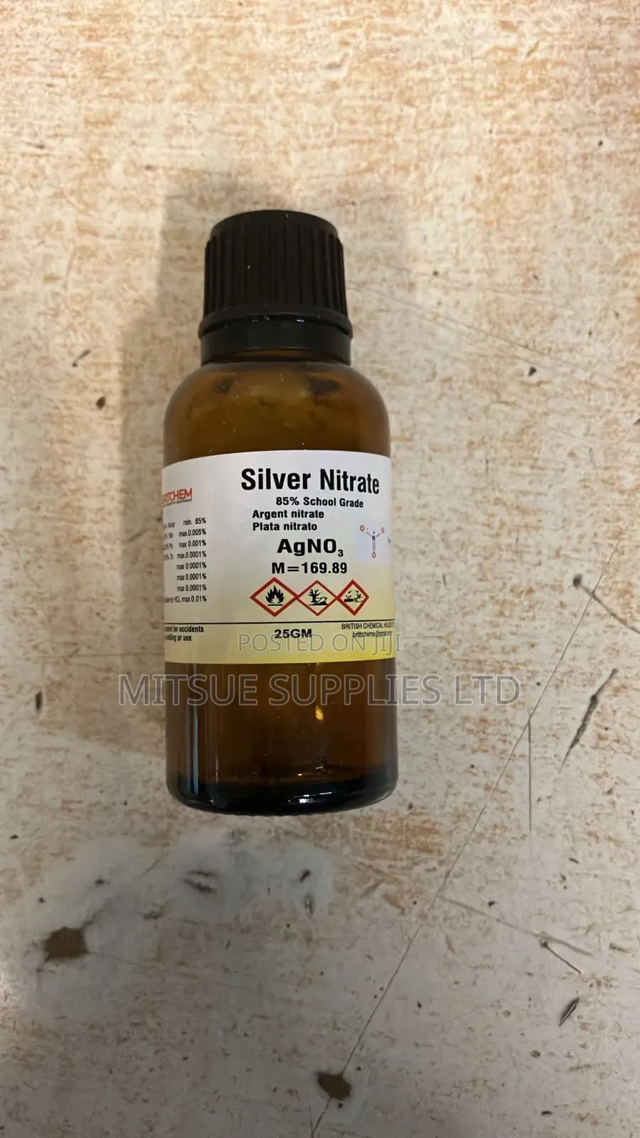 Silver Nitrate 25g School Grade 85% Britchem