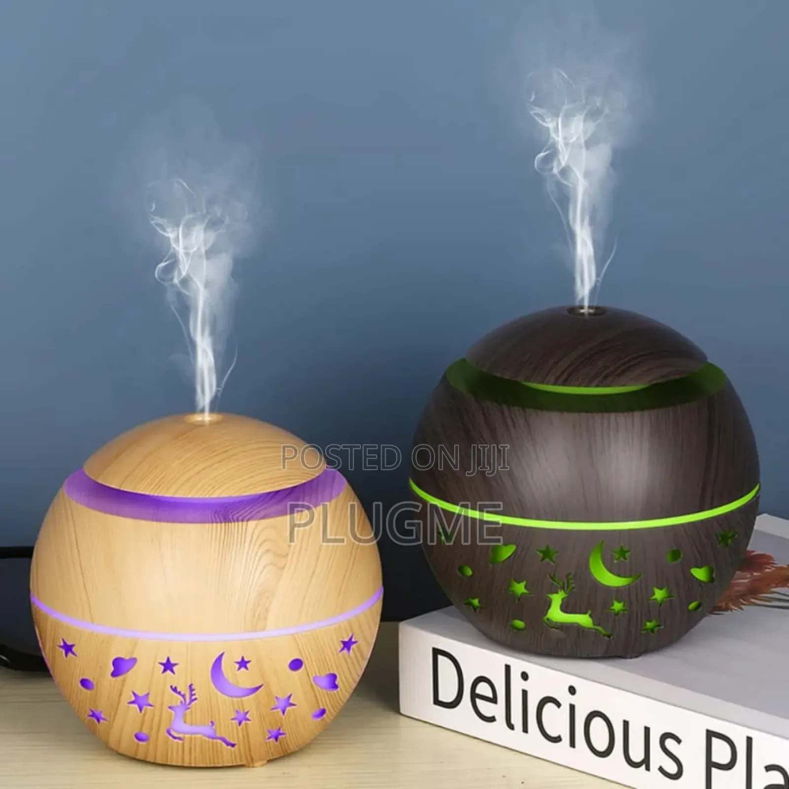 Wood Mushroom Humidifier Diffuser With Led Light