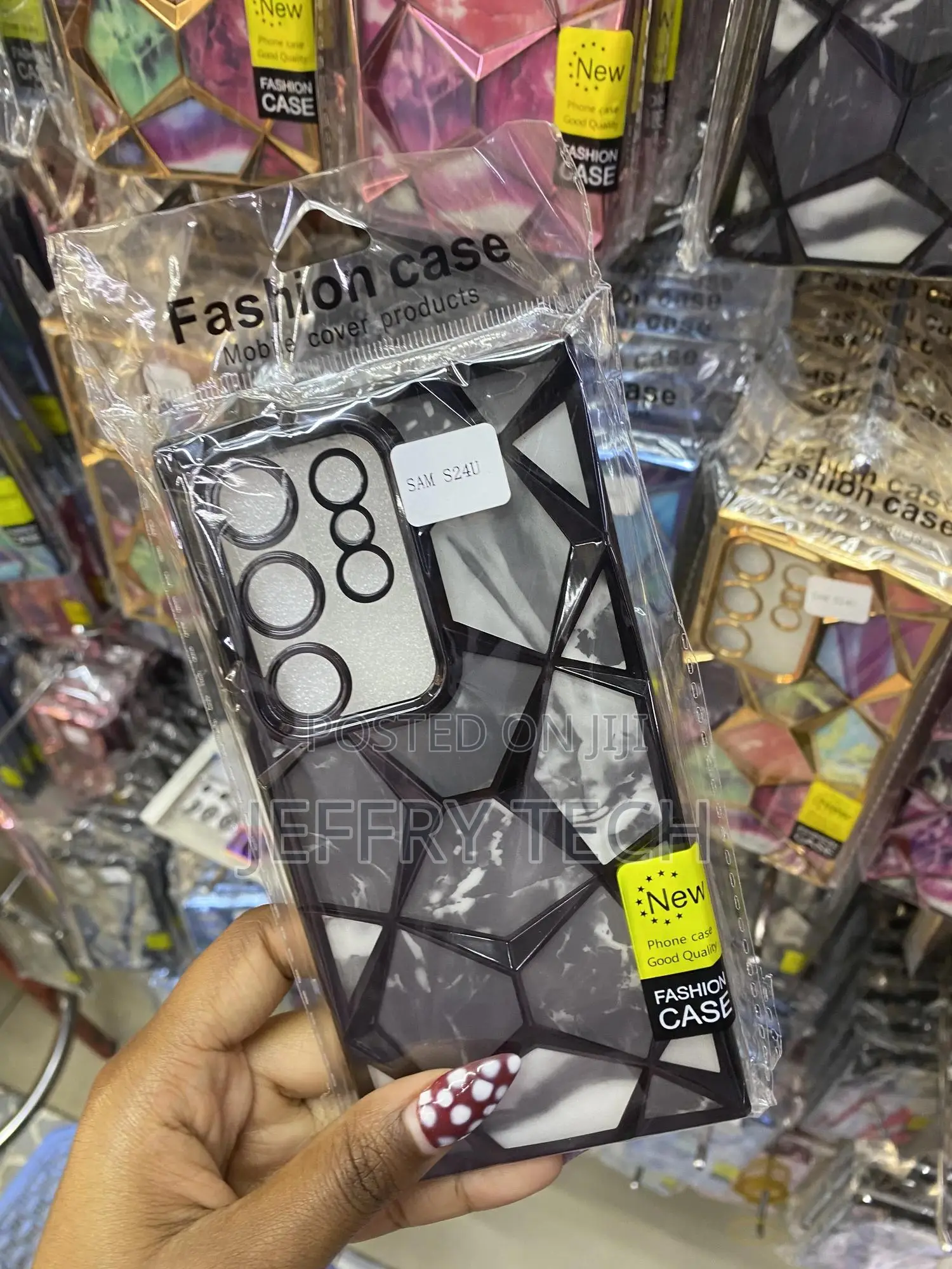 Ziwesx Samsung S24 Ultra Geometric Diamond Pattern Cover