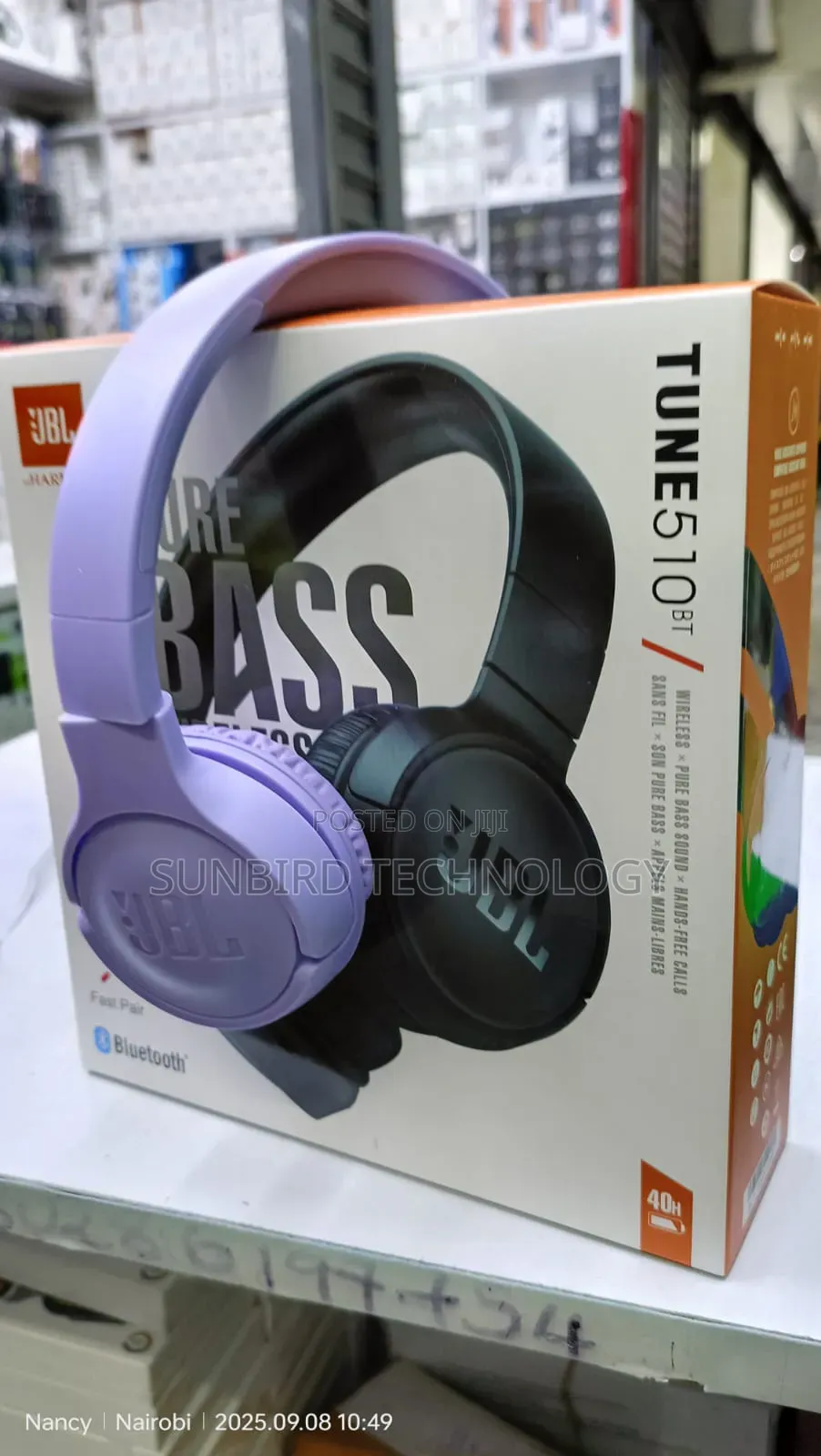 Purple JBL 510 Headphones.