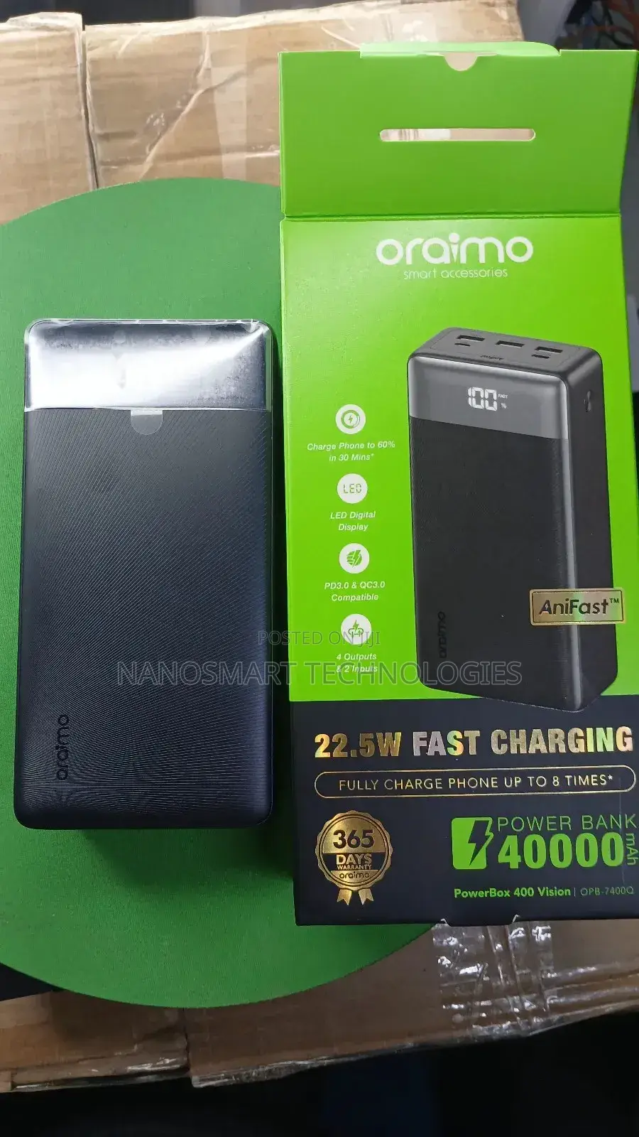 Oraimo Powerbox 400 Vision-40000mah Powerbank